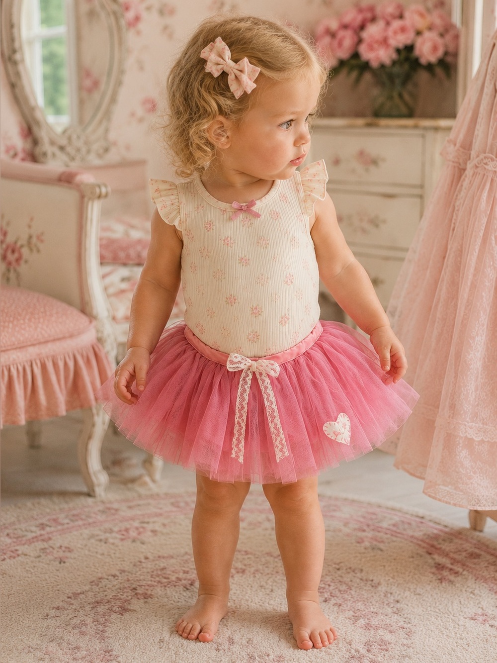 LoveShackFancy‎ Pink Tulle Pixie Skirt Girls Tutu Ballet Fairy Cottagecore NWT